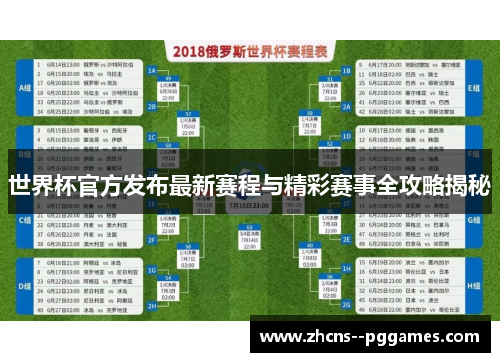 世界杯官方发布最新赛程与精彩赛事全攻略揭秘 世界杯官方发布最新赛程与精彩赛事全攻略揭秘